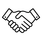 lineart hand shaking icon